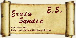 Ervin Sandić vizit kartica
